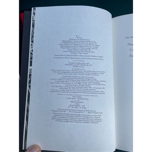 Stephen King Gerald’s Game HardCover Book-1st Edition - Picture 8 of 13